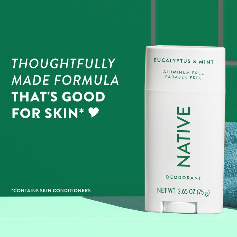 Native Deodorant | Natural Deodorant for Men, Aluminum Free with Baking Soda, Coconut Oil and Shea Butter | Eucalyptus & Mint - Image 5