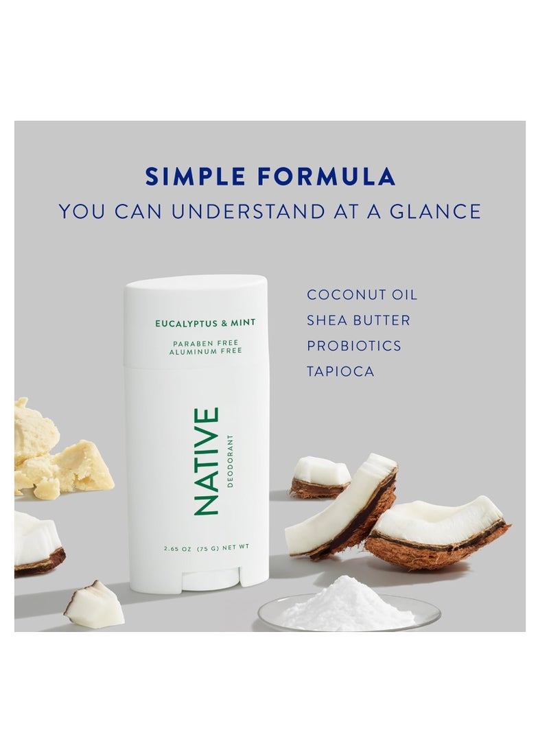 native Native Deodorant | Natural Deodorant for Men, Aluminum Free with Baking Soda, Coconut Oil and Shea Butter | Eucalyptus & Mint  - Image 4