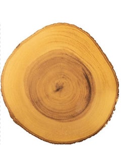 Wood Serving Platter Natural Wood Bark Edge Medium