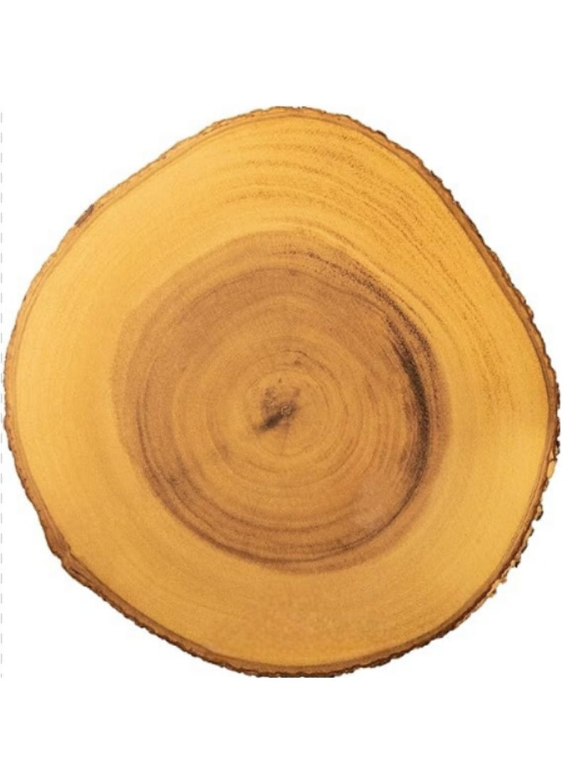 Generic - Wood Serving Platter Natural Wood Bark Edge Medium - Image 1