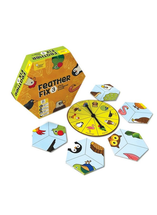 Clever Cubes Feather Fix. 3 Piece Puzzle. Educational Games. Activity Games. Perfect for Kids 3 to 4 Years. Birthday Return Gifts. Boardgames for Kids. - Image 1