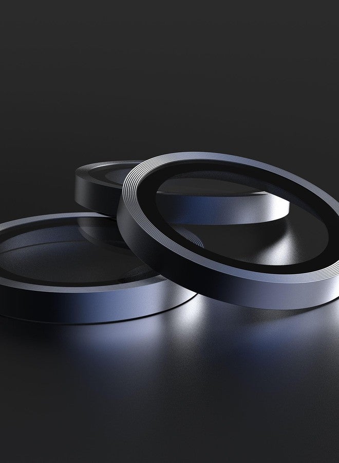 BodyGuardz Pure 3 Glass Camera Protector Compatible with iPhone 17 Pro/iPhone 17 Pro Max Camera Lens Protector, 9H Hardness Tempered Glass, Easy Install, Durable Aluminum Rings (Navy Metallic) - Image 2