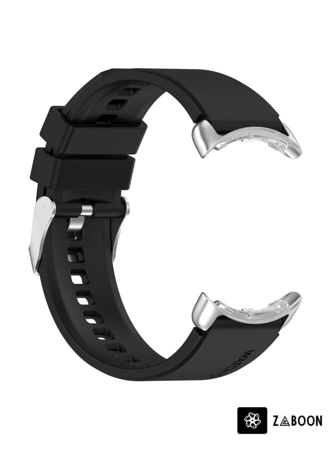 Zaboon Google Pixel Watch Metal Connector + Solid Color Silicone Watch Band - Image 2