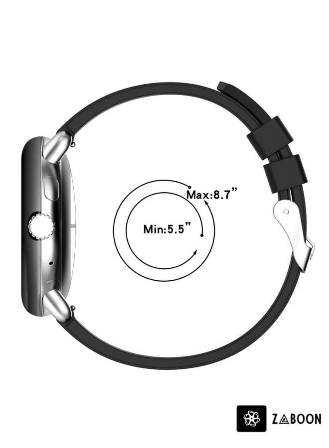 Zaboon Google Pixel Watch Metal Connector + Solid Color Silicone Watch Band - Image 4