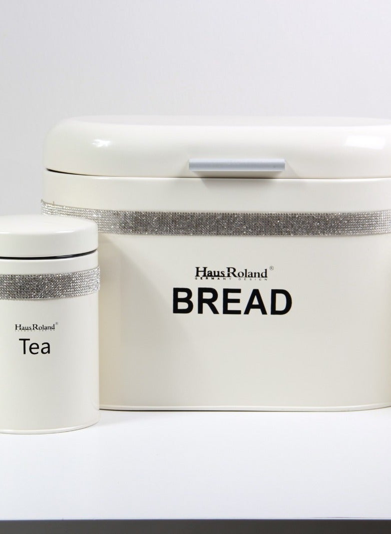 طقم برطمانات علب تخزين السكر والشاي والقهوة مع صندوق عياشة خبز - Image 1