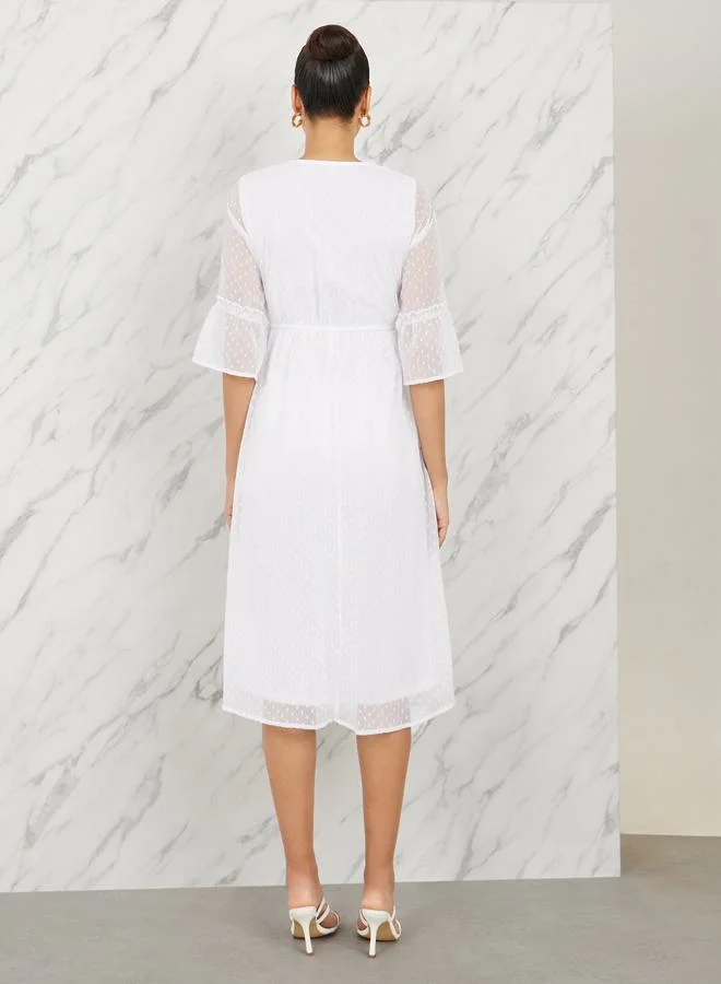 Styli Embroidered Swiss Dot Dress