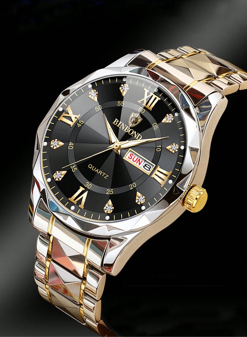 بينبوند ساعات رجالية كوارتز ساعة أفضل ماركة فاخرة موضة مقاومة للماء أسبوع تاريخ ساعة رياضية رجالية ساعة يد رجالية من الفولاذ المقاوم للصدأ - Image 3