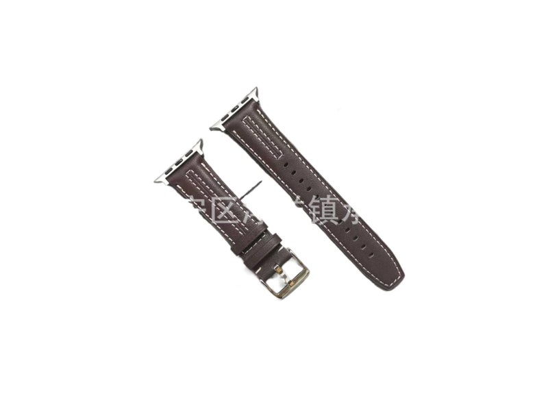 LL Brown Classic Leather Strap Smartwatch Band Compatible with Apple Watch / SE with Adjustable Fit Replacement Strap for Daily Wear - Image 1