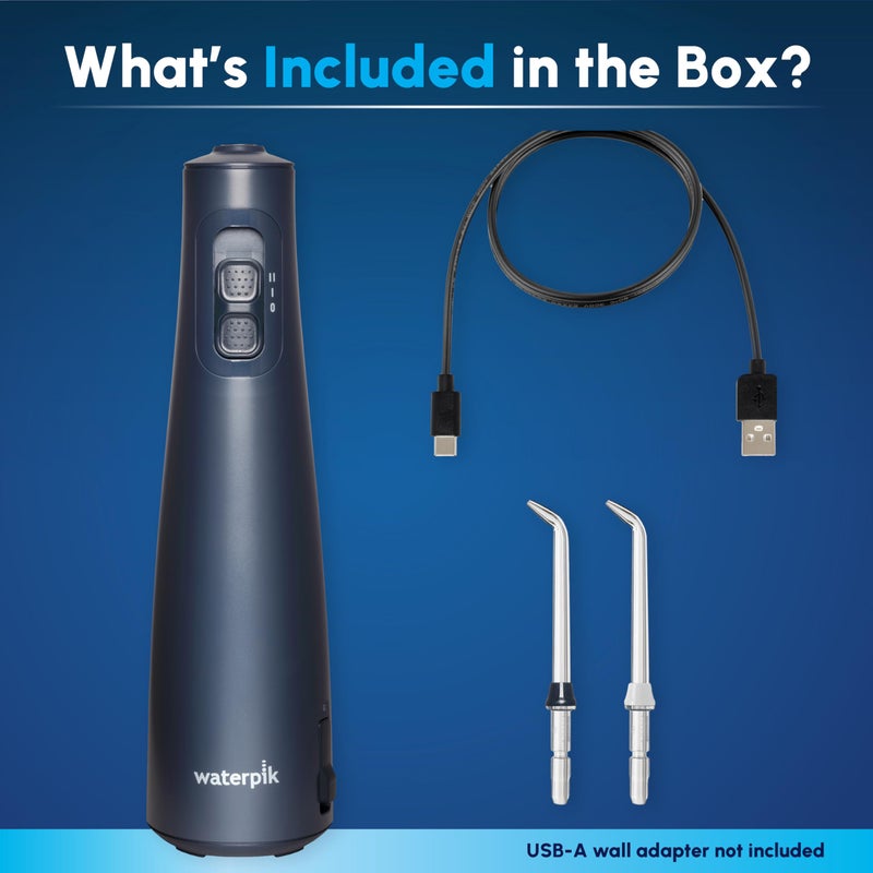 Waterpik Cordless Pulse Rechargeable Portable Water Flosser for Teeth, Gums, Braces Care and Travel with 2 Flossing Tips, Waterproof, ADA Accepted, WF-20 Blue, Packaging May Vary - Image 4