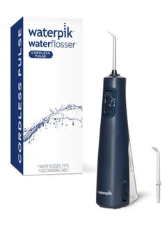 Waterpik Cordless Pulse Rechargeable Portable Water Flosser for Teeth, Gums, Braces Care and Travel with 2 Flossing Tips, Waterproof, ADA Accepted, WF-20 Blue