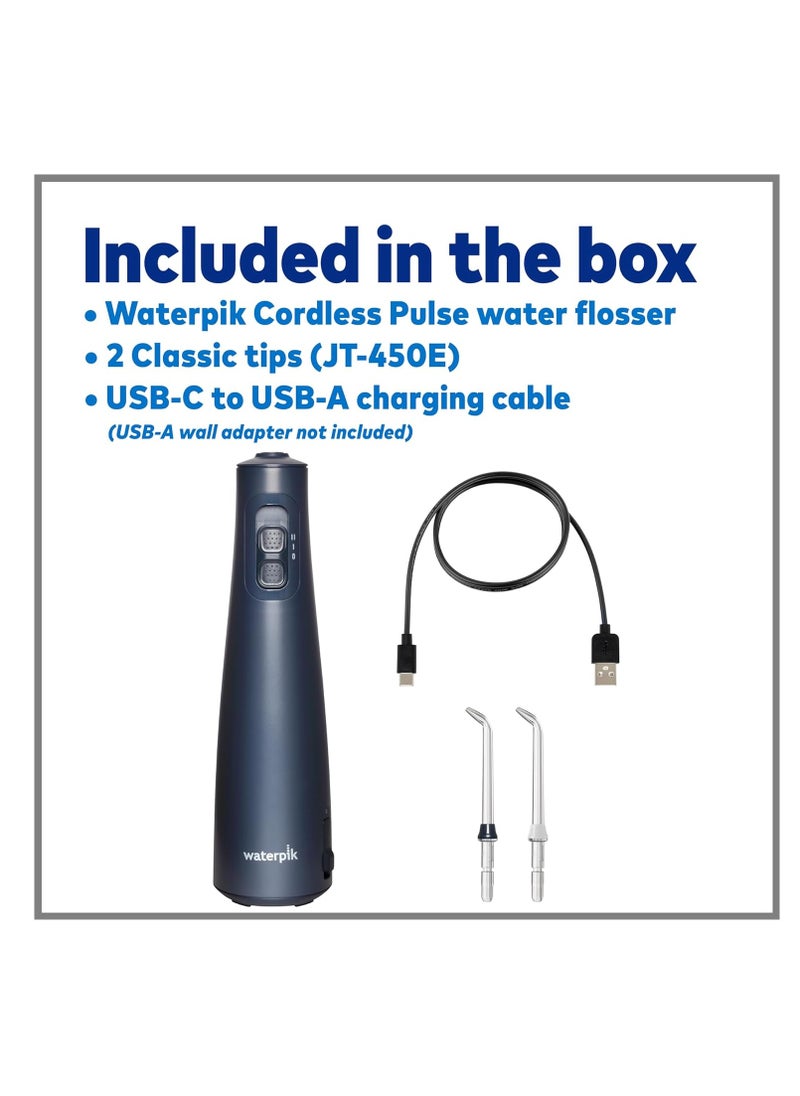 Waterpik - Waterpik Cordless Pulse Rechargeable Portable Water Flosser for Teeth, Gums, Braces Care and Travel with 2 Flossing Tips, Waterproof, ADA Accepted, WF-20 Blue - Image 1