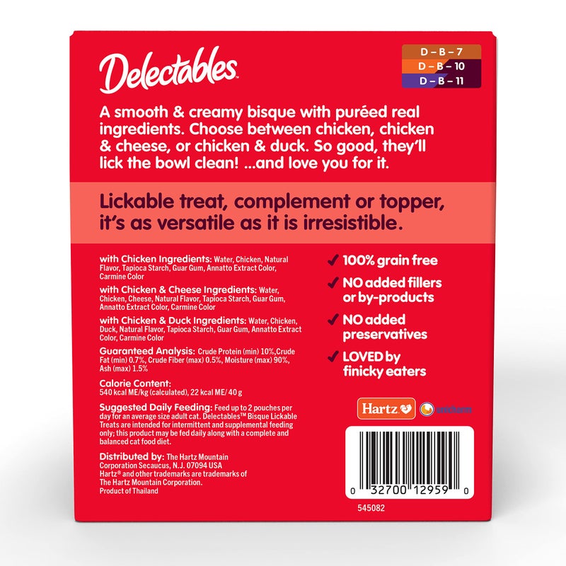 Hartz Delectables Bisque Non-Seafood Lickable Wet Cat Treats, Variety Pack, 12 Count (Pack of 1) - Image 2
