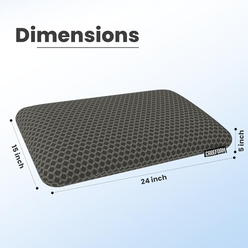 CareFoam Orthopedic Memory Foam Pillow for Comfortable Sleep, Neck & Shoulder Pain Relief with Removable Zipper Black Jacquard Cover 24 x 15 x 5 Inch Pack of 2 - Image 5