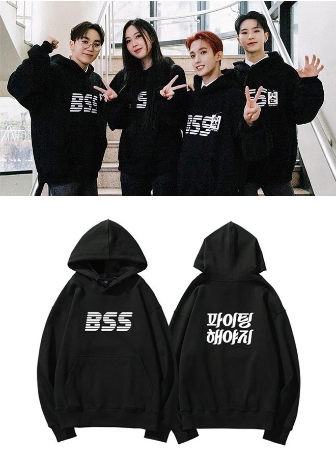 NIBEMINENT SEVENTEEN Squad BSS Long Sleeve Plush Hoodie Black  - Image 1