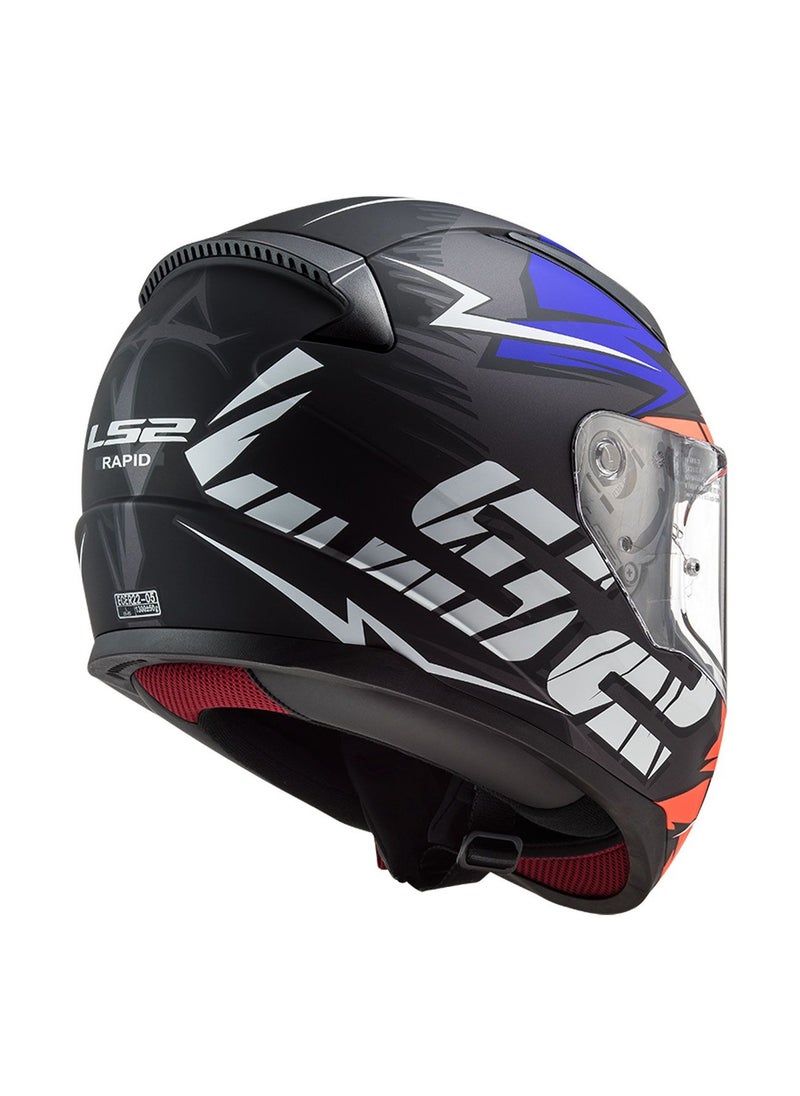 LS2 HELMETS LS2 FF353 RAPID FULL FACE RACING HELMET - SIZE XXL - COLOR MATT FLUO ORANGE BLUE  - Image 3