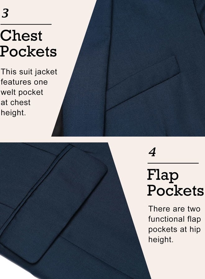 COOFANDY Mens Slim Fit Blazer Casual Sports Jacket Lightweight Sport Coat (Blue S) - Image 5