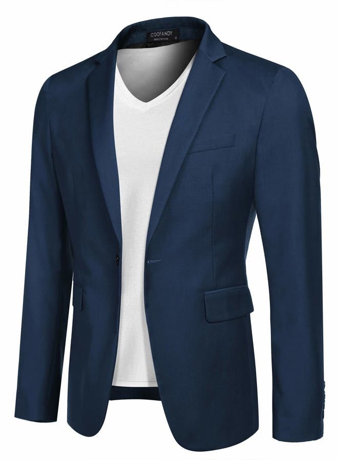 COOFANDY Mens Slim Fit Blazer Casual Sports Jacket Lightweight Sport Coat (Blue S) - Image 1