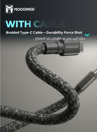 charger type c with fabric Type C charging cable. 40W fast charger type c head. GaN charger adapter. adapter type c with overvoltage protection. Compact and travel friendly type c adapter. iPhone charger, Samsung, Honor, Huawei charger, and other devices. Black mobile charger. - view 4