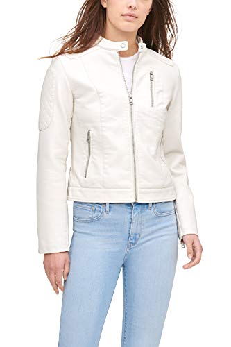Levi's Levis Womens Faux Leather Motocross Racer Jacket Standard and Plus Oyster XSmall - Image 1