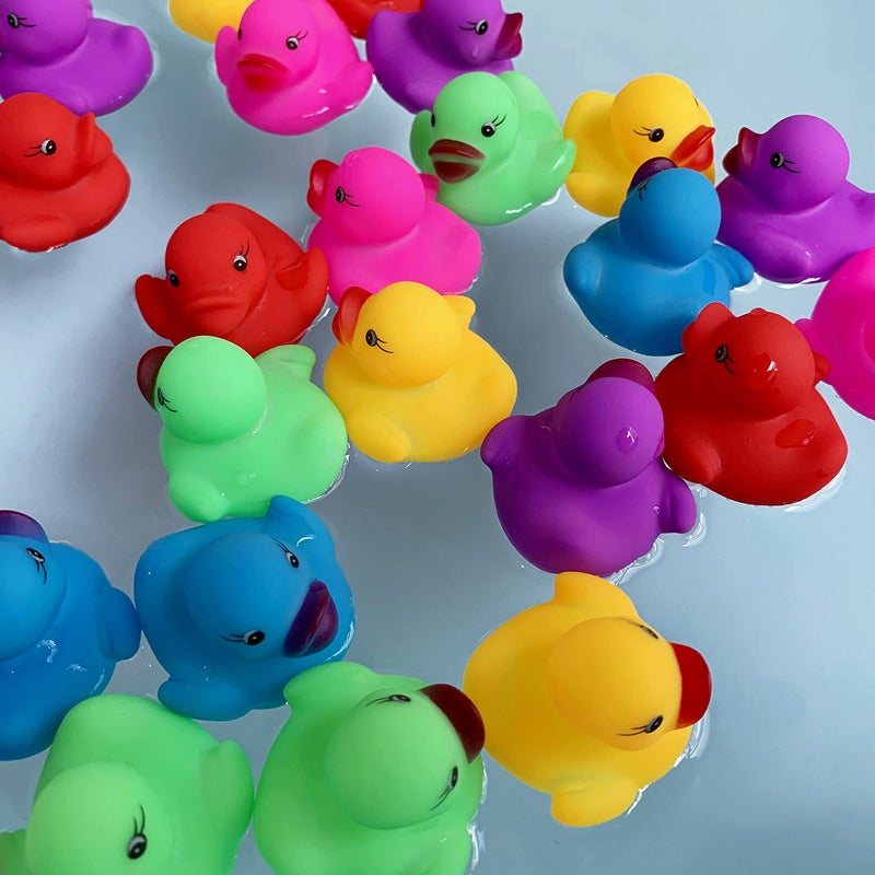 Maliweg 144-Pack Mini Rubber Ducks Set, Mini Colorful Rubber Duckies Bath Toy for Child,Float & Squeak Tiny Ducks Pool Toy Set for Kids Party Favors,Birthday Party Supplies,Prize Rewards - Image 4
