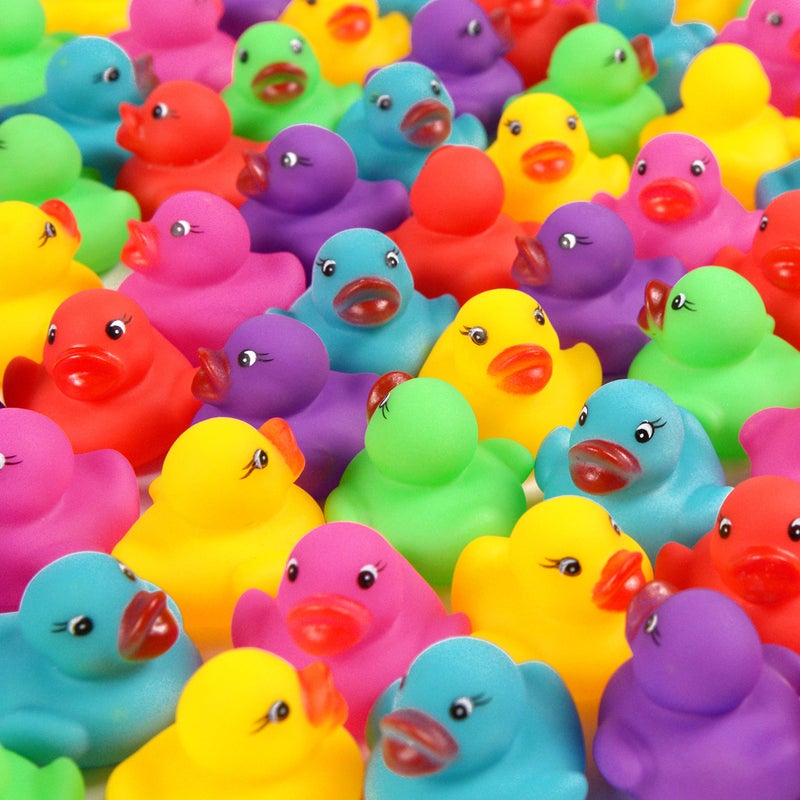Maliweg 144-Pack Mini Rubber Ducks Set, Mini Colorful Rubber Duckies Bath Toy for Child,Float & Squeak Tiny Ducks Pool Toy Set for Kids Party Favors,Birthday Party Supplies,Prize Rewards - Image 1