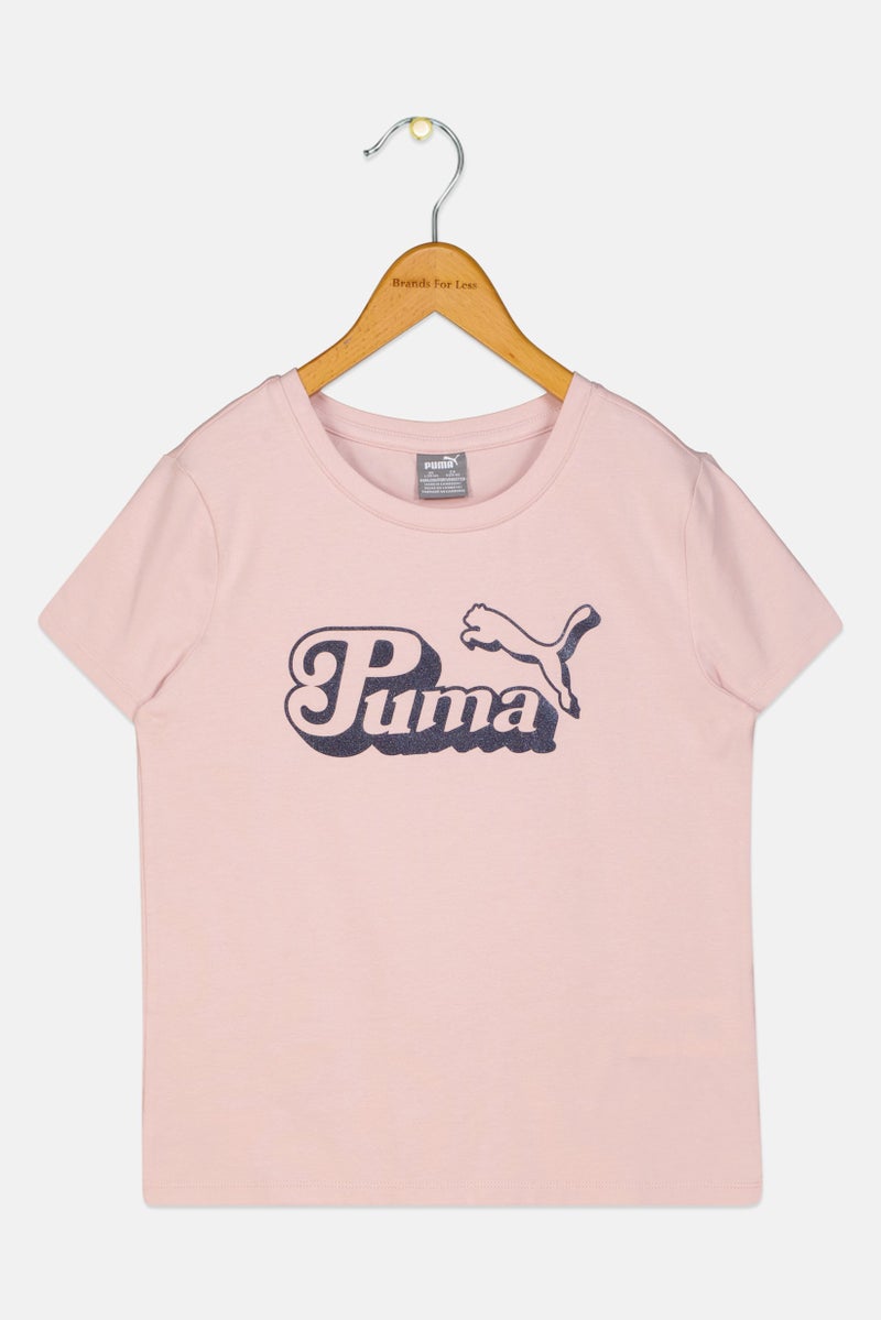PUMA Kids Boy Crew Neck Short Sleeve Outdoor T-Shirt, Pink - Image 3