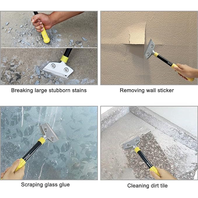 swabs Heavy Duty Razor Blade Scraper with LongHandle Wallpaper Painting Stripping Tools Floor Tile Adhesive Removal Multifunctional aluminum floor scraper blade - Image 4