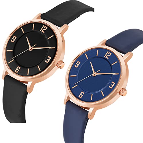 CLOUDWOOD Multicolor Special Super Quality Analog Watches Combo Look Like Preety for Girls and Womne Pack of - 2 (MT391-395) (Black-Blue) - Image 2