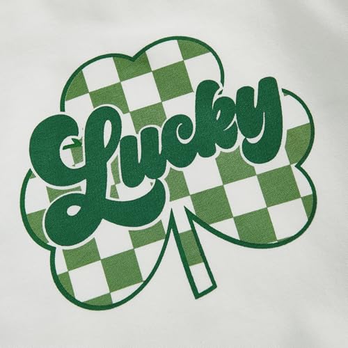 BemeyourBBs Toddler Baby Boy Fall Winter Clothes Funny Letter Long Sleeve Sweatshirt and Pants Set 2 Piece Sweatsuit Outfit (St Patricks Day Lucky, 12-18 Months) - Image 4