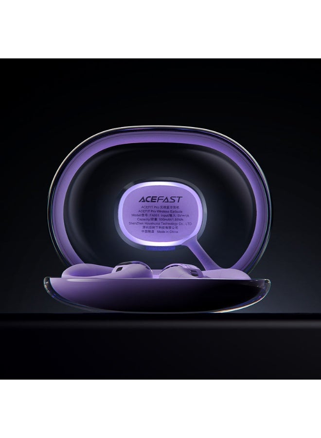 ACEFAST AceFit Pro Open-Ear Earbuds, 30H Playtime, Night Safety Mode for Sports, Powerful Bass, 7.6g Ultra-Comfort, Bluetooth 5.4, Digital Display, IP54 Sports Earbuds for Running & Workouts - Purple - Image 4