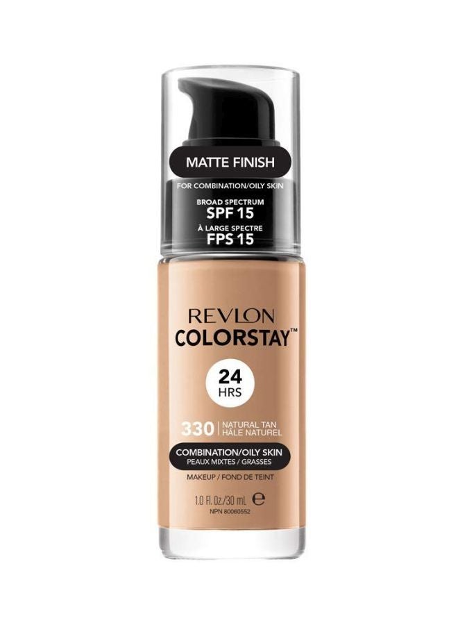 Revlon ColorStay Longwear Makeup for Combination/Oily Skin SPF 15 Natural Tan 330 - Image 1