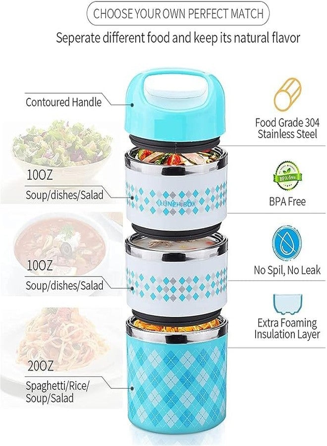 Lariox Stainless Steel Lunch Containers with Handle, Insulated Lunch Box Stay Hot, Leak-Proof Food Containers for Adults, Teens, Work, School - Image 4