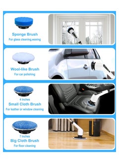 Electric Cleaning Brush, 2022 Spin Scrubber Cordless with 8 Interchangeable Drill Brush Heads, Tub and Floor Tile Mop Set with 137 cm Adjustable Handle for Bathroom Kitchen Car Floor (White) - pzsku/ZAC5B005A9CD434723EEFZ/45/_/1733935897/266bded3-fd71-44dc-a573-acad51b5a2bc