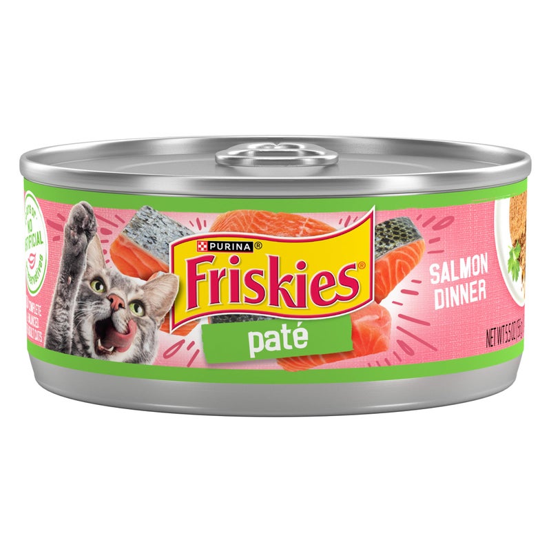 Friskies Purina Friskies Wet Cat Food Pate, Pate Salmon Dinner - (Pack of 24) 5.5 oz. Cans - Image 1