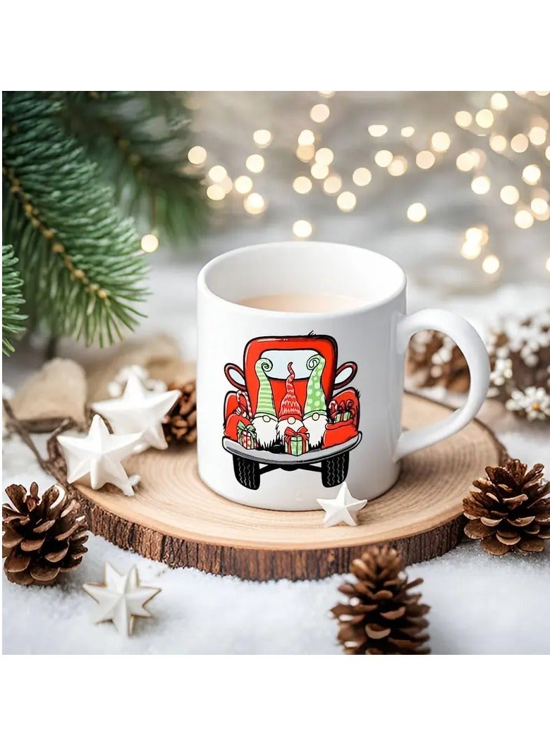 RYN Merry Christmas 11oz Ceramic Coffee Mug - Perfect Gift for Friends, Family & Coworkers - Festive Xmas Design with Santa, Snowflakes & More - Image 2