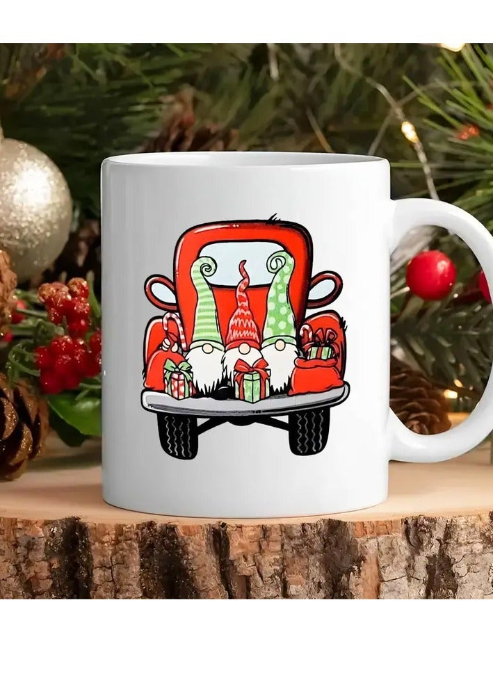 RYN Merry Christmas 11oz Ceramic Coffee Mug - Perfect Gift for Friends, Family & Coworkers - Festive Xmas Design with Santa, Snowflakes & More - Image 1
