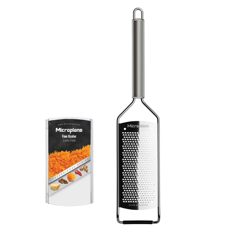 Microplane Professional Series Kitchen Grater new Fine for Hard Cheese Citrus Fruits Garlic Chili Cinnamon and Nutmeg with Stainless Steel Blades Made in USA