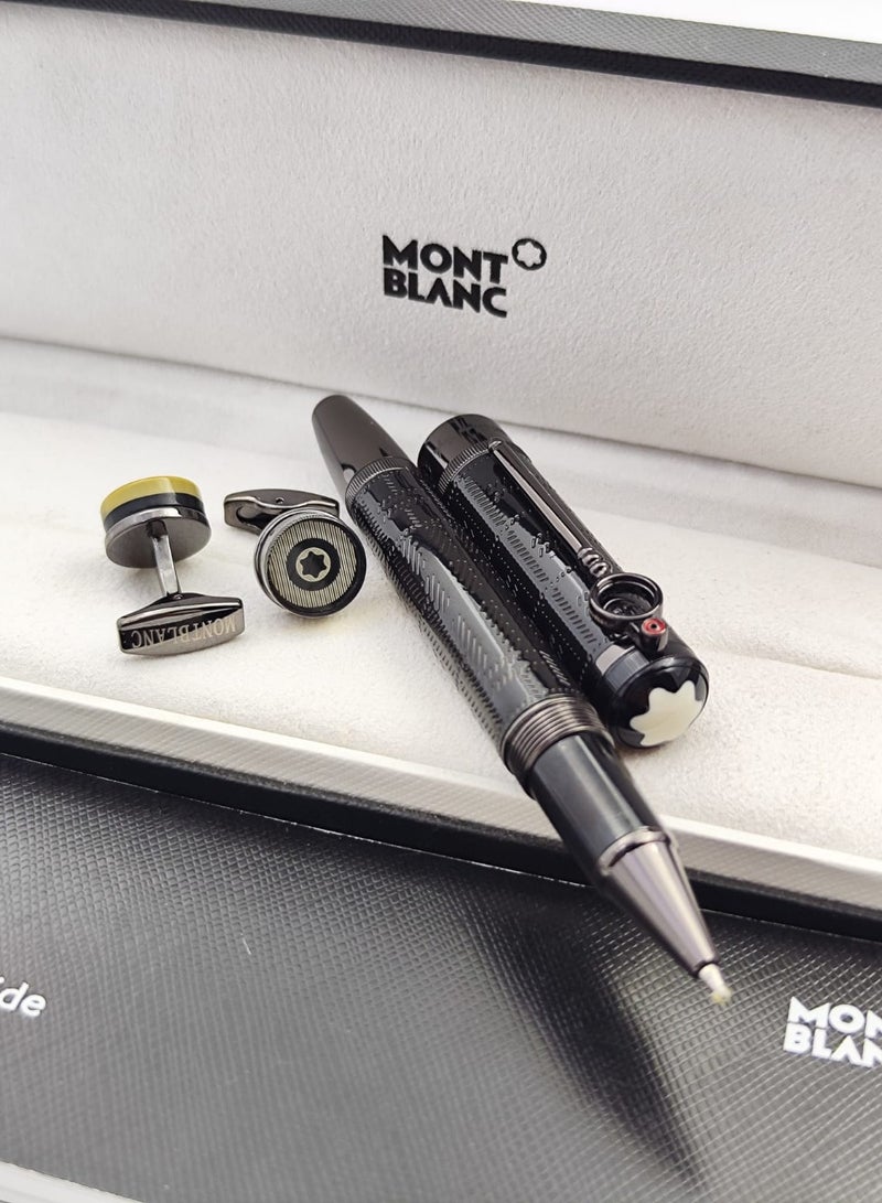 Mint black pen and cufflink with a luxurious design