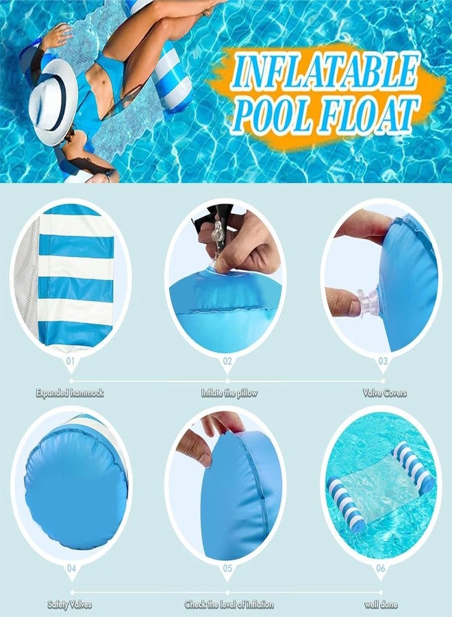 AMZALI Inflatable Pool Floats Hammock, Multi-Purpose 4-in-1 Pool Floats for Adults, Swimming Pool Water Hammock Lounge Pool Rafts Water Fun and Rest 2 Pack - Image 3