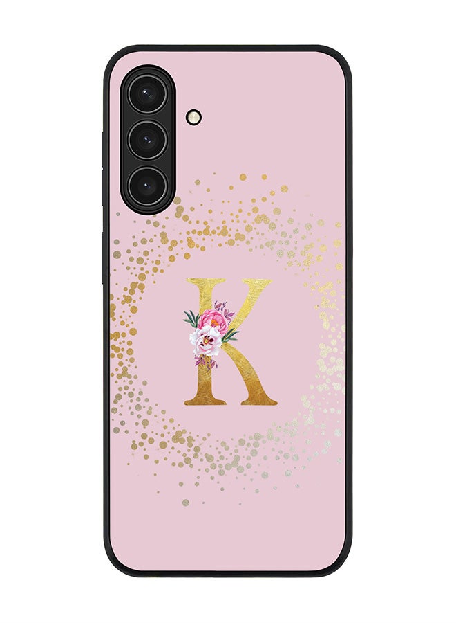 For Samsung Galaxy A17 / A17 4G Case,Slim fit Camera Protection, Shockproof Thin Phone cover  - Custom Monogram Floral - K  (Pink )