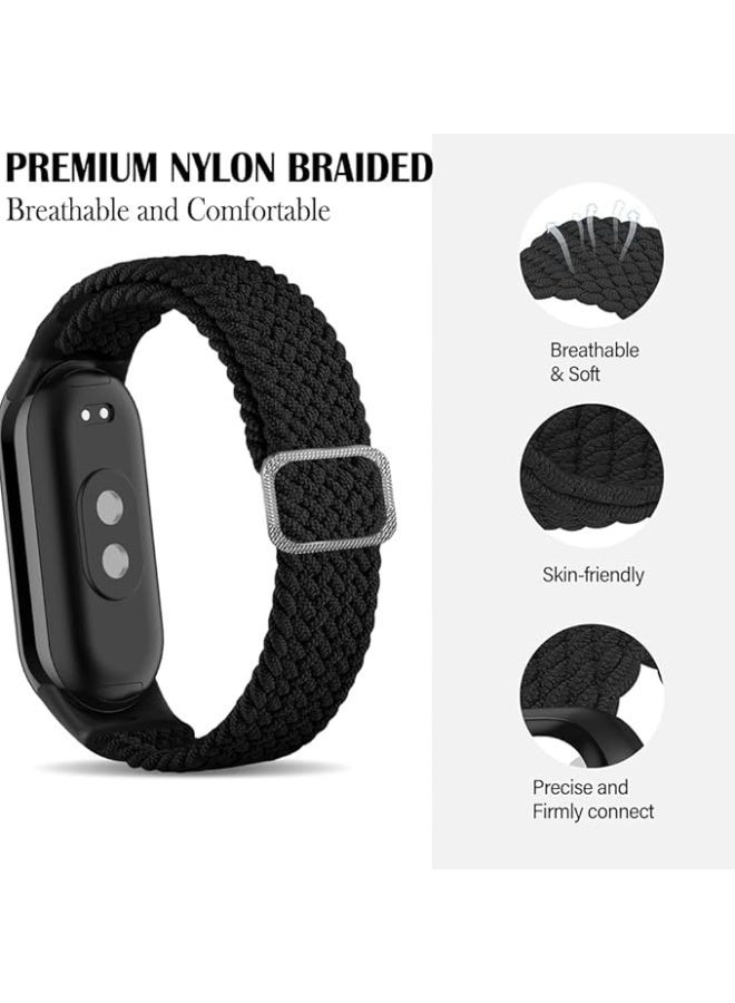 HablTech Braided Nylon Fabric Strap For Xiaomi Band 10/Xiaomi Band 9/Xiaomi Band 8(Black) - Image 3