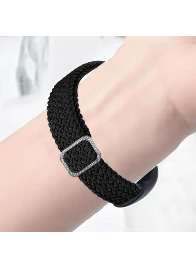 HablTech Braided Nylon Fabric Strap For Xiaomi Band 10/Xiaomi Band 9/Xiaomi Band 8(Black) - Image 4