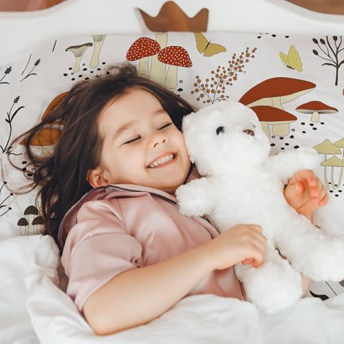MUSOLEI Mushroom Fitted Sheet,Mushroom Sheet Mushrooms Bedding Boy Bed Sheets,Creative cottagecore Bedding for Kids Girls Boys Teens Nursey Set 1 Deep Pocket Fitted Sheet with 2 Pillowcases(Queen) - Image 3