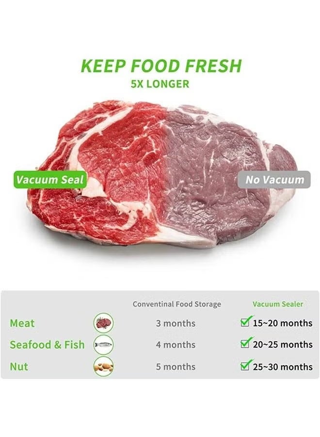 عربست آلة ختم تفريغ الطعام القوية -تصميم صغير، تشغيل تلقائي، صمت فائق و ختم سريع 15 Sec -نظام ختم الطعام الأسود لجميع الأنواع - Image 3