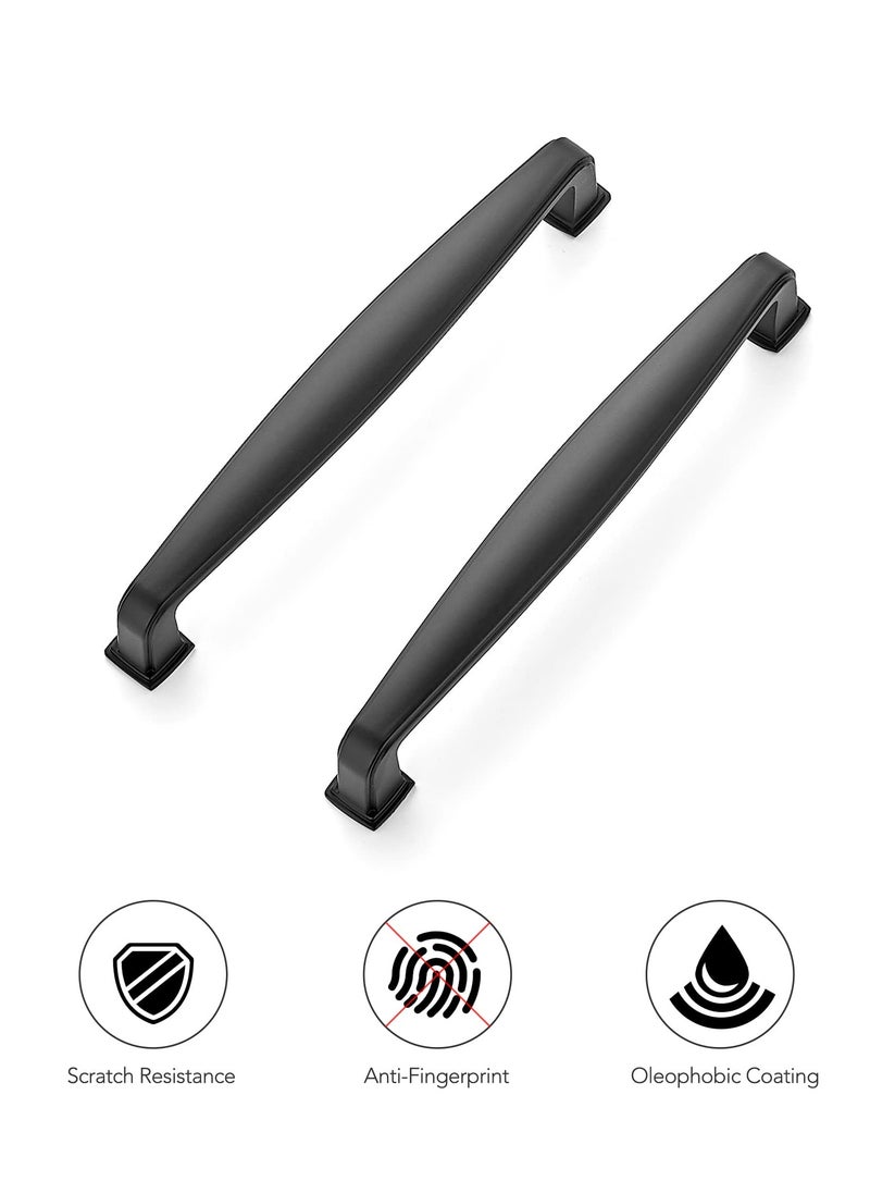 10 Pcs Kitchen Cabinet Handles Solid Pulls Hardware 5 inch Hole Center Matte Black Drawer for Cupboard