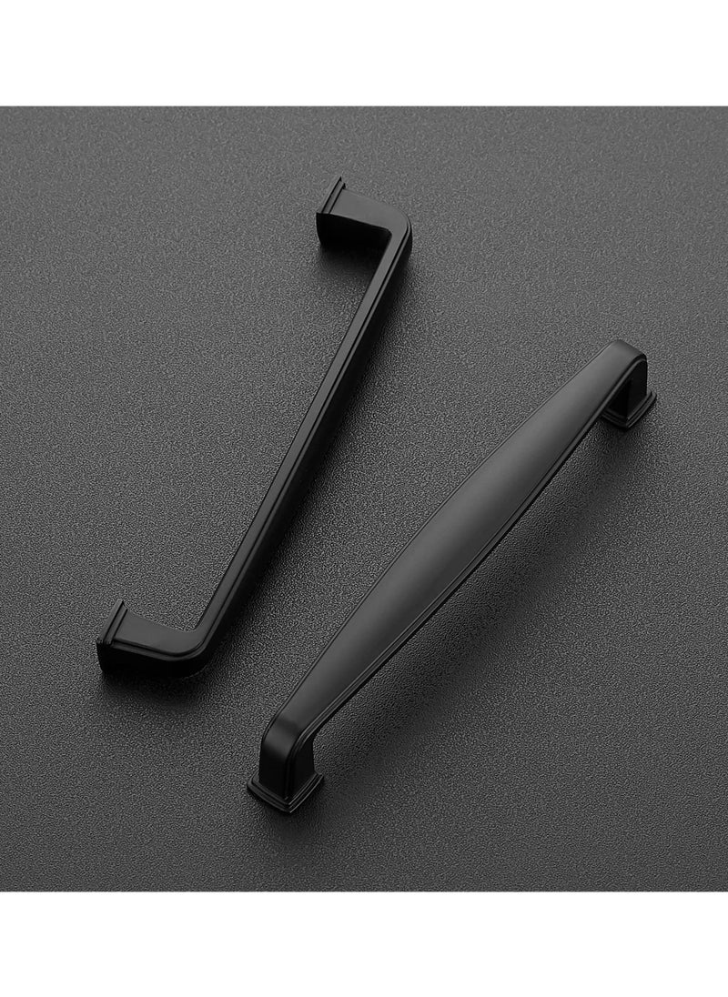 10 Pcs Kitchen Cabinet Handles Solid Pulls Hardware 5 inch Hole Center Matte Black Drawer for Cupboard