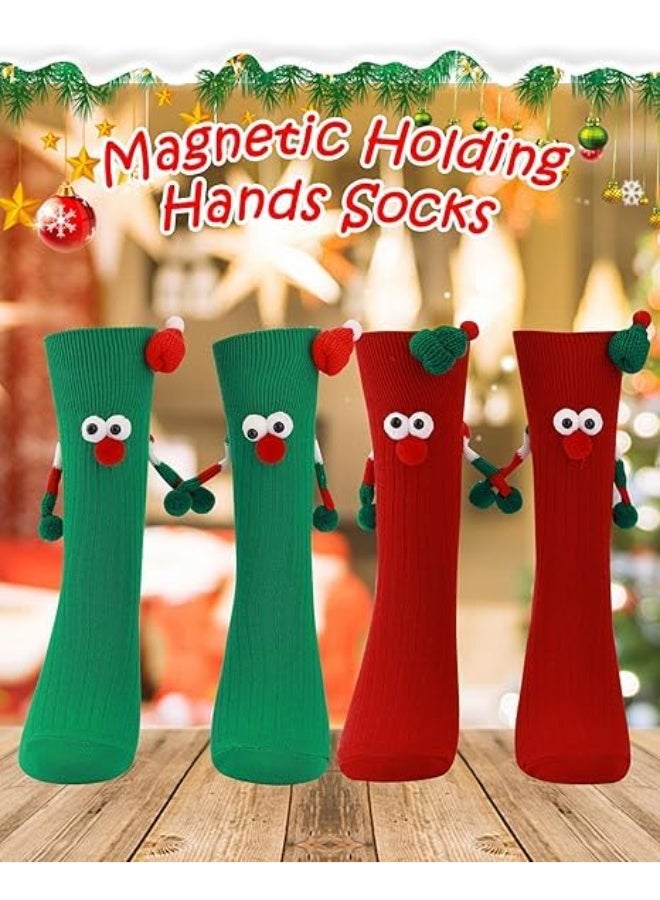 جوارب عيد الميلاد المتشابكة، زوجان من الجوارب المغناطيسية اللطيفة والمضحكة، جوارب العطلات المجنونة، هدايا عيد الميلاد المبتكرة للزوجين - Image 3
