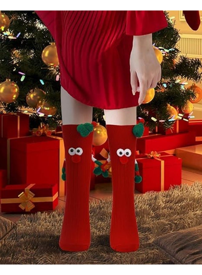 جوارب عيد الميلاد المتشابكة، زوجان من الجوارب المغناطيسية اللطيفة والمضحكة، جوارب العطلات المجنونة، هدايا عيد الميلاد المبتكرة للزوجين - Image 5