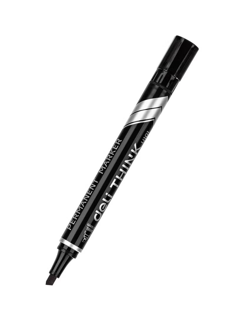 Deli 12-Piece Permanent Marker Set Black Chisel Tip 1.5-5mm - Image 3