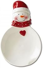 CURRENT Snowman Spoon Rest- Ceramic Christmas Spoon Rest - Image 1